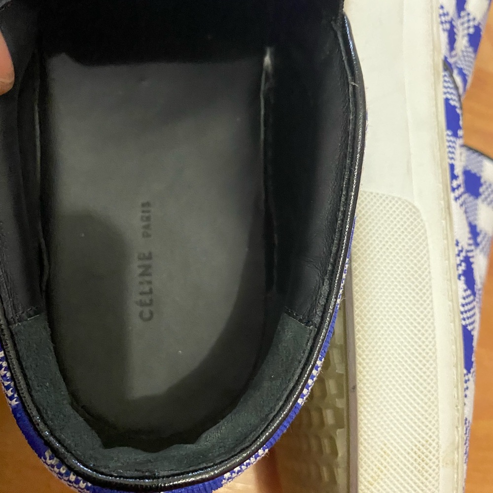 Celine Cobalt Canvas Slip On Sneakers Shoes - Picture 8 of 15